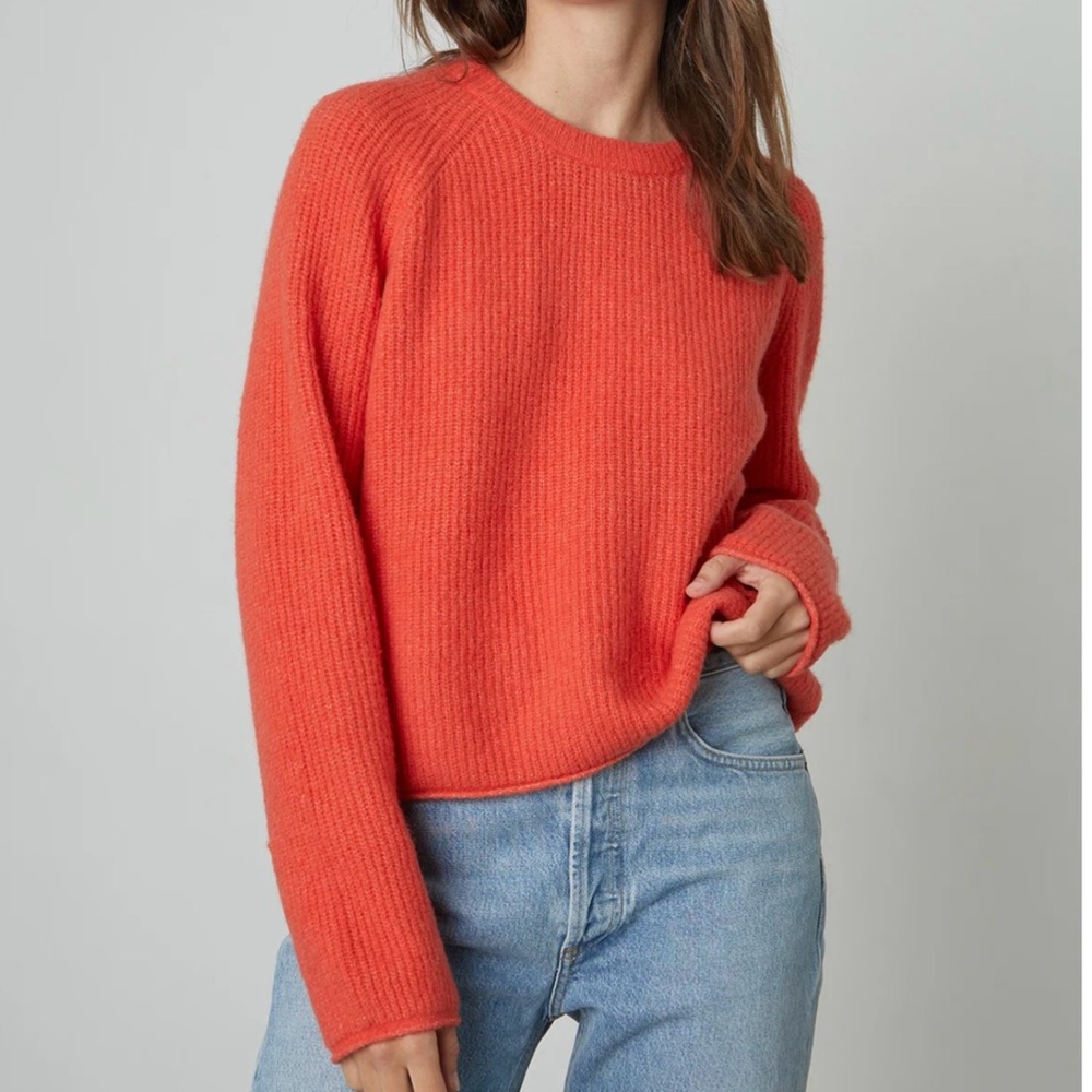 Velvet by Graham & Spencer Gigi Red  Crew Neck Sweater XS